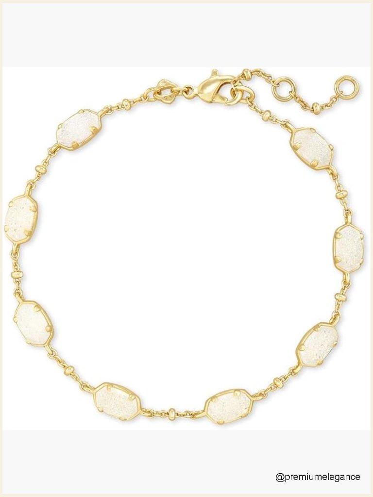 Gold Link Bracelet With Chain Lobster Claw Clasp Fashion Jewelry